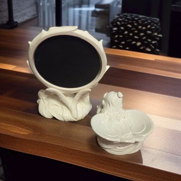 Fitz and Floyd Fairies Collection Vintage 1979-1995 Desk Mirror and Soap Dish - Picture 6 of 11